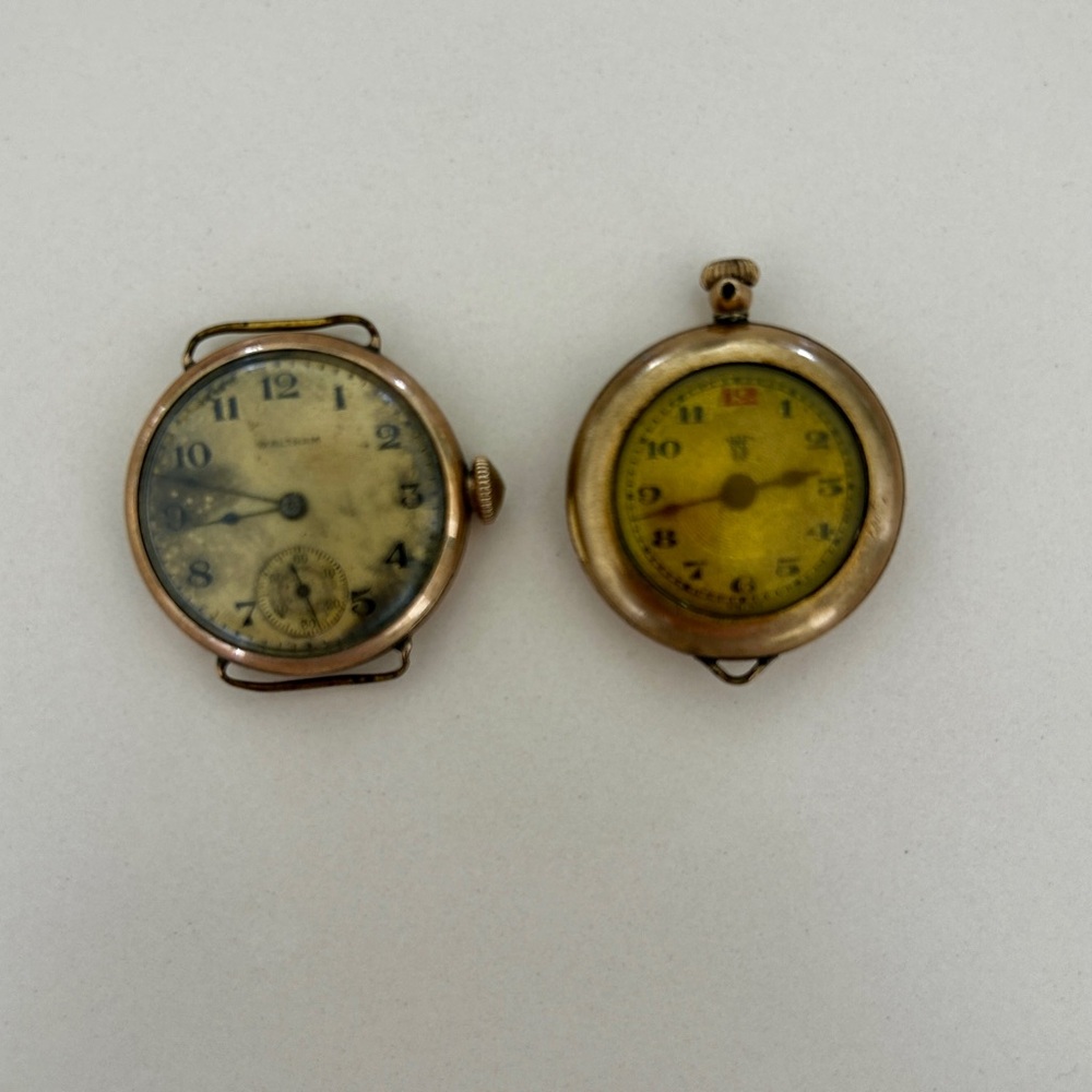 Vintage gold Tone Watch Faces (set of 2)